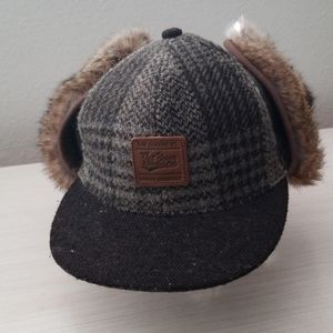 Urban Swagger Harris Tweed Ear Flap Trucker Hat